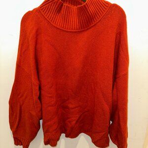 Madewell Rust Colored Oversized Turtleneck Sweater